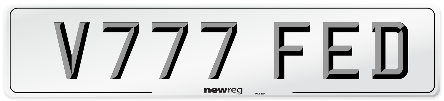 V777 FED Number Plate from New Reg